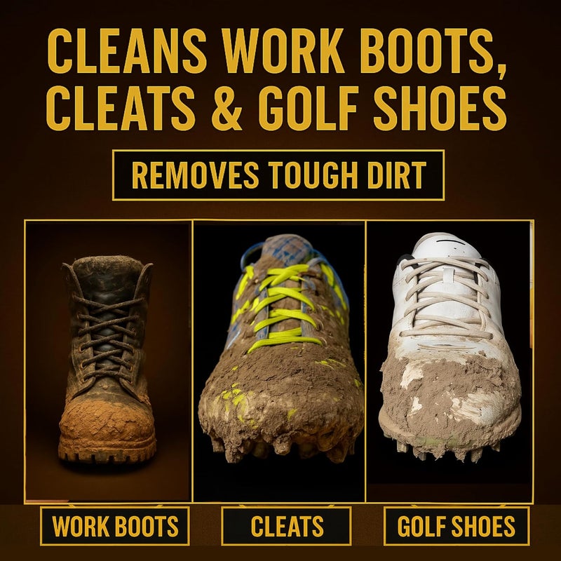 Eagle Heavy-Duty Boot & Cleat Brush – Tough Bristle Scrubber for Muddy Boots, Football Cleats & Golf Shoes – Rugged Cleaning Tool for Soles, Treads & Outsoles – Wood Handle, Outdoor-Ready - Image 3